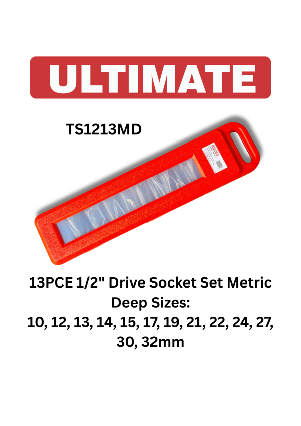 Socket Set – 1/2″ Dr 13pce Metric Impact Deep (TS1213MD) – Ultimate Tools